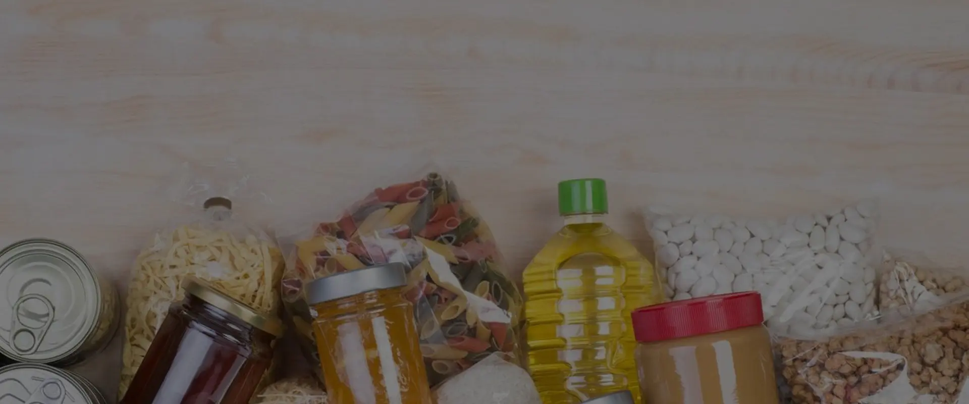 A close up of some food and bottles
